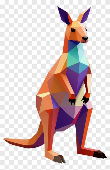 Polygonal Kangaroo PNG