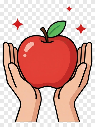 Hands Holding A Red Apple PNG
