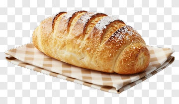 Freshly Baked Bread On A Checkered Cloth PNG
