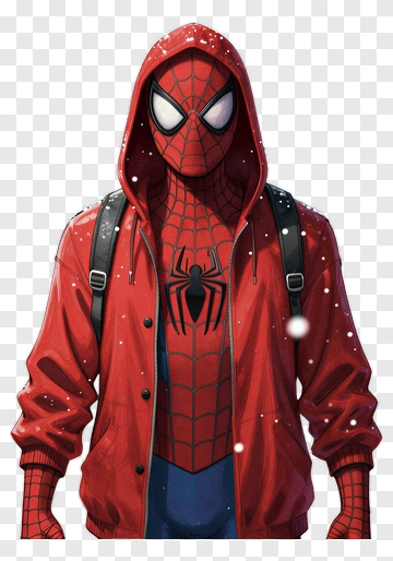 Spider-Man In A Red Hoodie PNG
