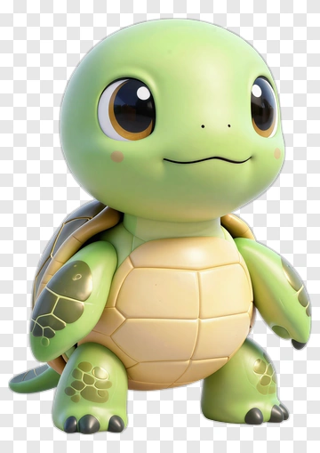 Cute Cartoon Turtle Character PNG