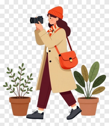 Woman Taking Photos With A Camera PNG