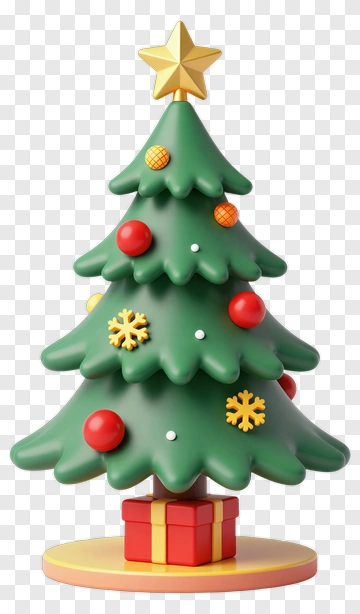Colorful Christmas Tree With Decorations PNG