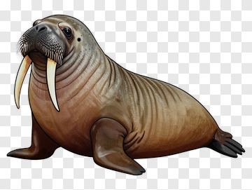 Realistic Walrus With Tusks PNG