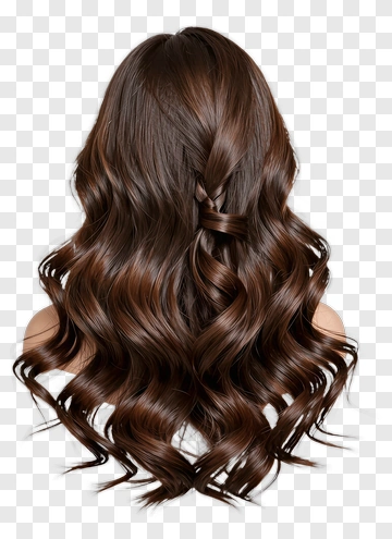Long Brown Wavy Hair PNG