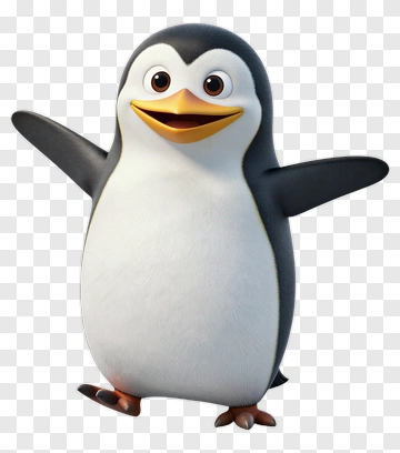 Cartoon Penguin Standing With Open Arms PNG