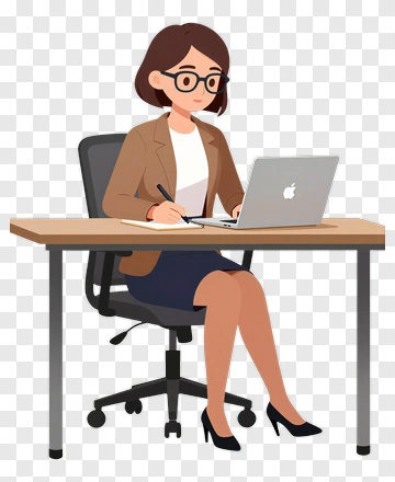 Businesswoman Working At A Desk PNG