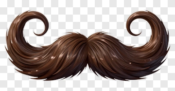 Curly Brown Mustache PNG