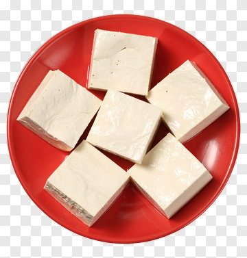 Tofu On A Red Plate PNG