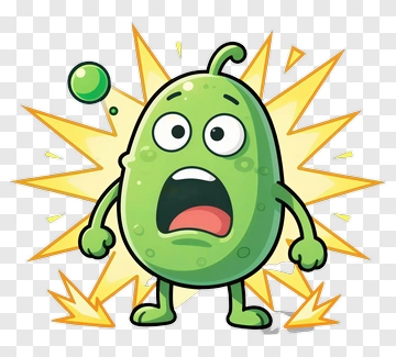 Cartoon Green Character With Explosive Background PNG