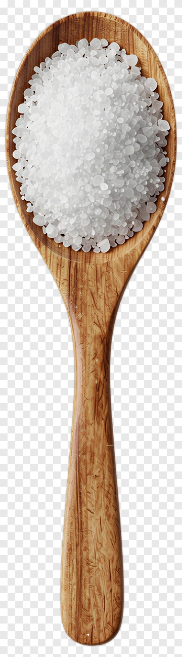Wooden Spoon Filled With Sea Salt PNG