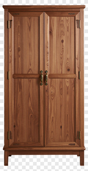 Wooden Wardrobe With Double Doors PNG