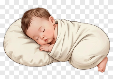Sleeping Baby Wrapped In A Blanket PNG