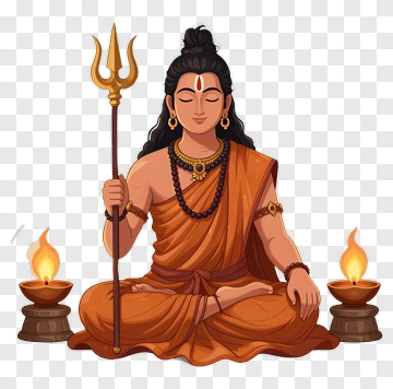 Meditating Hindu God Holding A Trident PNG