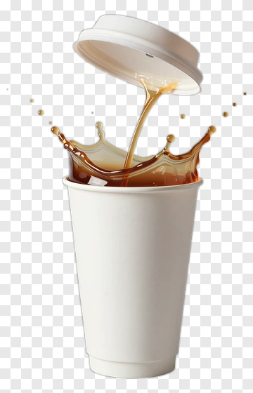 Coffee Cup With Splashing Liquid PNG