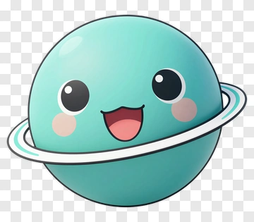 Cartoon Planet With A Happy Face PNG