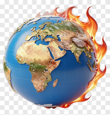 Globe On Fire PNG