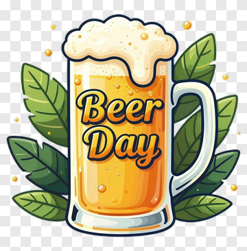 Beer Day Mug With Leaves PNG