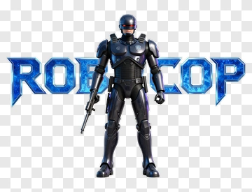 Robocop Action Figure Holding A Gun PNG