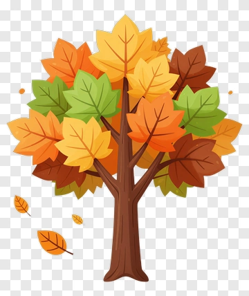 Colorful Tree With Autumn Leaves PNG