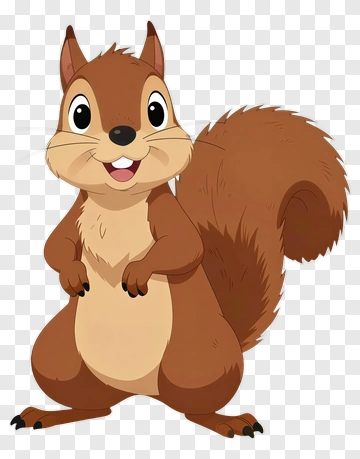 Cartoon Squirrel Smiling PNG