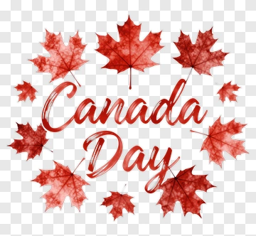 Canada Day Celebration With Maple Leaves PNG