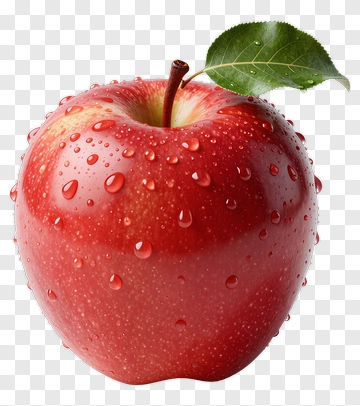 Red Apple With Water Droplets PNG