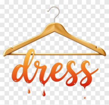 Dress Hanger With Stylish Text PNG