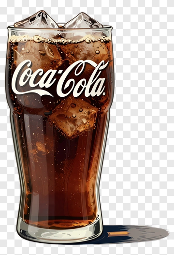 Coca-Cola Glass With Ice Cubes PNG