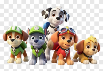 Paw Patrol Cartoon Dogs Group PNG