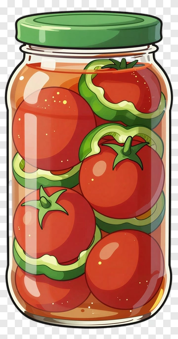 Cartoon Jar Of Tomatoes PNG