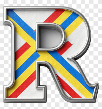 Letter R With Colorful Pattern PNG