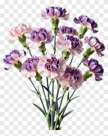 Purple And Pink Carnation Bouquet PNG