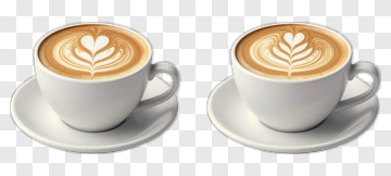 Coffee Cups With Latte Art PNG