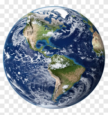 Earth Globe With Visible Continents And Oceans PNG