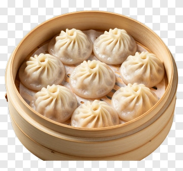 Steamed Dumplings In A Bamboo Steamer PNG