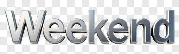 Weekend Text In Metallic Style PNG