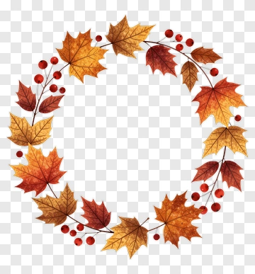 Autumn Leaf Wreath PNG