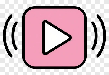 Play Button Icon On Pink Background PNG