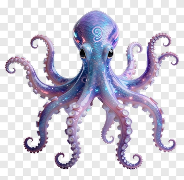 Colorful Cartoon Octopus PNG