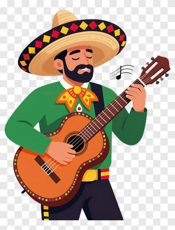 Cartoon Musician Playing Guitar PNG