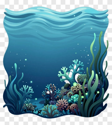 Underwater Coral Reef Scene PNG