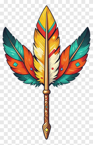 Colorful Feathered Arrow PNG