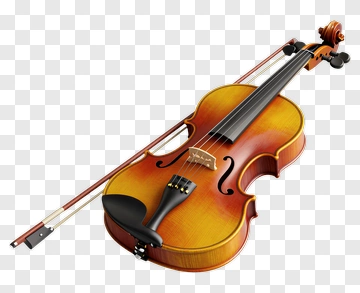 Realistic Violin With Bow PNG