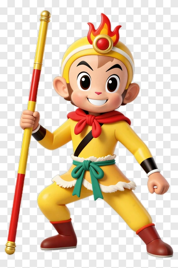 Cartoon Character Holding A Staff PNG