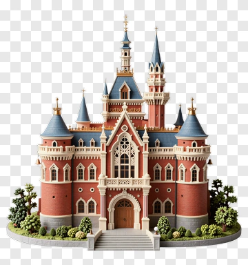 Colorful Castle Model PNG
