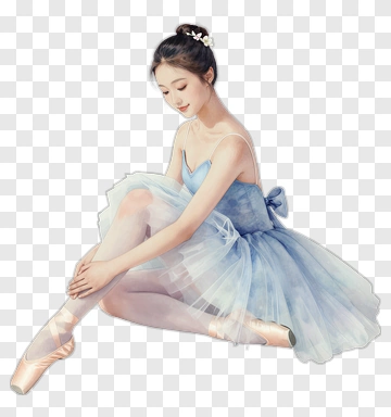 Ballet Dancer Tying Her Shoes PNG