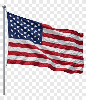 American Flag Waving In The Wind PNG
