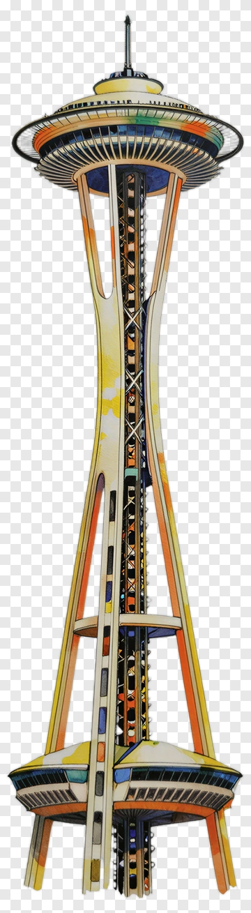 Colorful Space Needle PNG