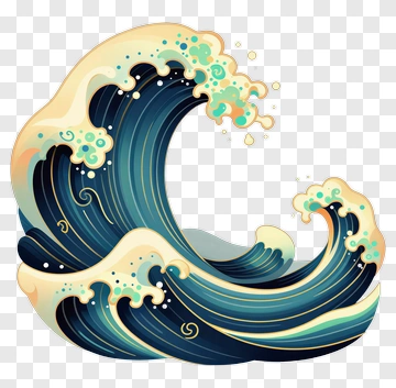 Stylized Ocean Wave PNG